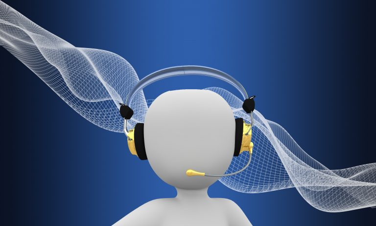 Call Centre Cartoon Character with Headphones