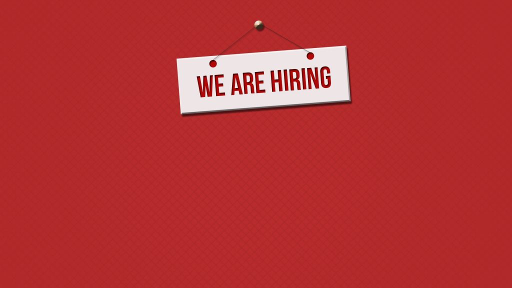 We are Hiring Sign with Red Background