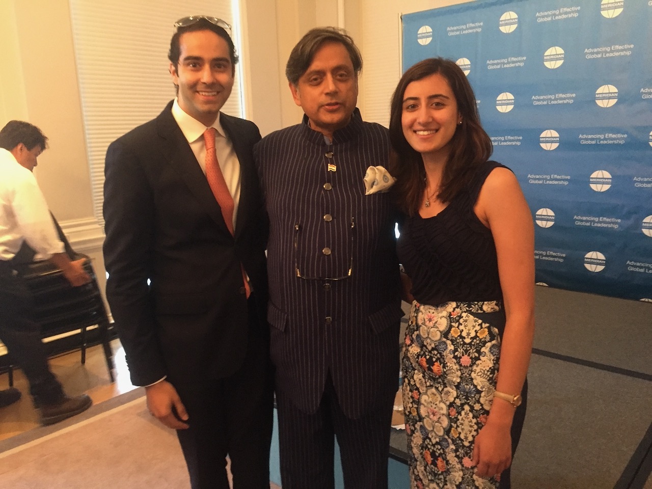 Shashi Tharoor Posing with Vivek Kumar and Anu Sharma