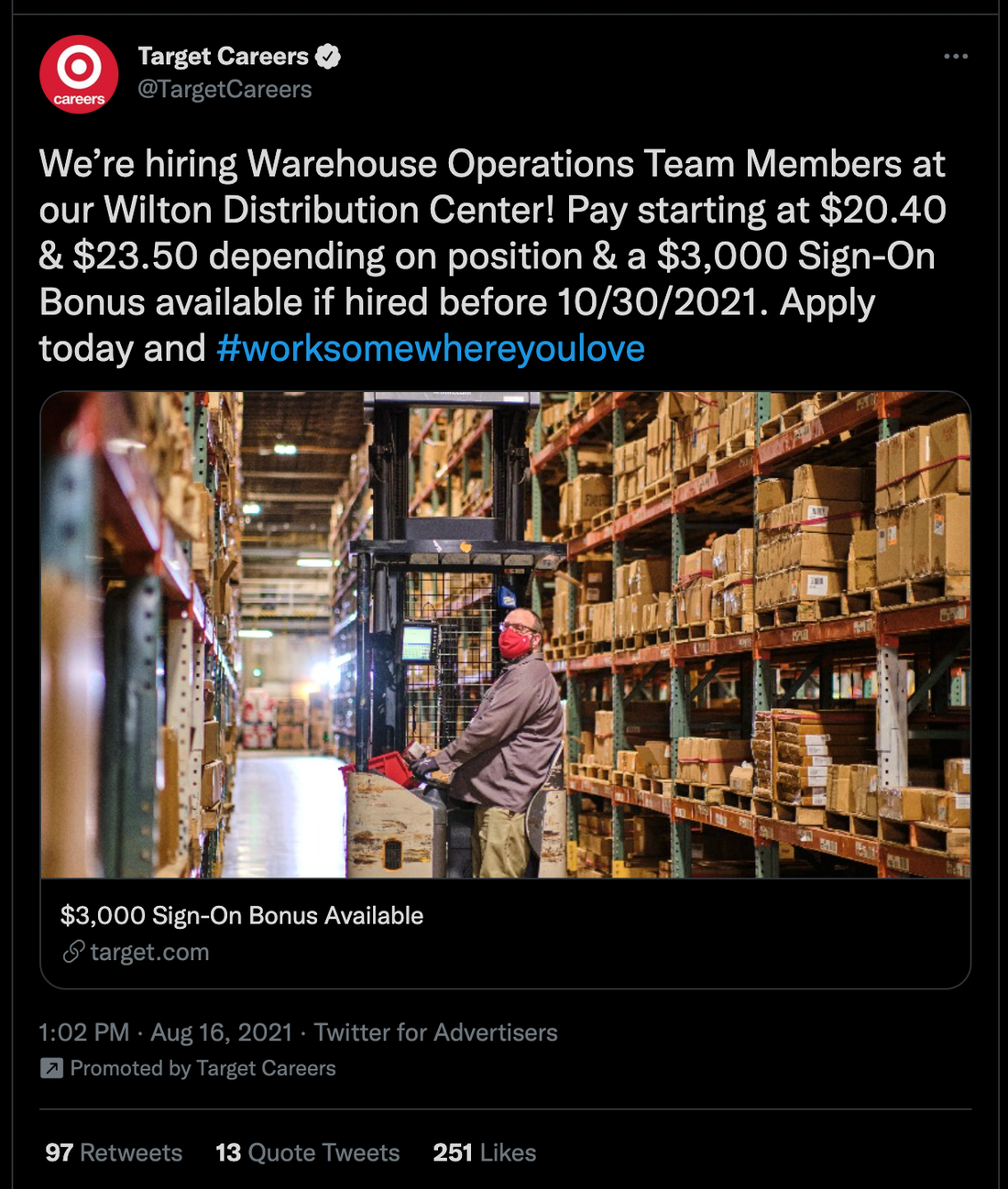 Target Warehouse Bonus